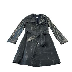 Armani Collezioni Black Reflective Women's Trench coat Size 6 Mint